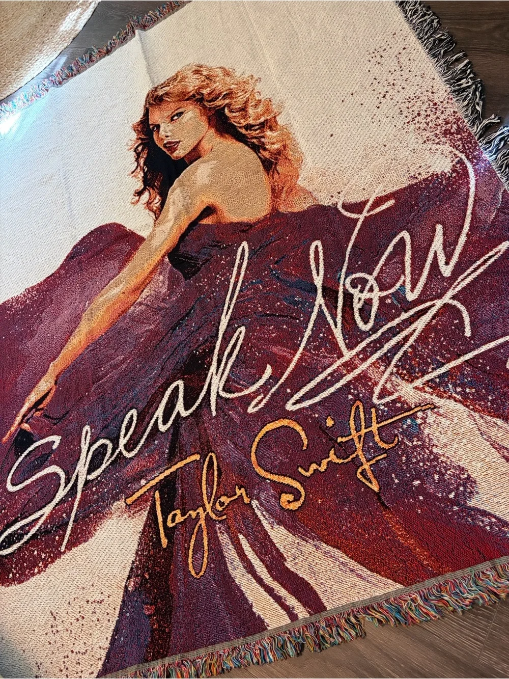Taylor Swift 2011 Speak Now Tour Woven Throw Blanket Tapestry Fringe RARE NWT
